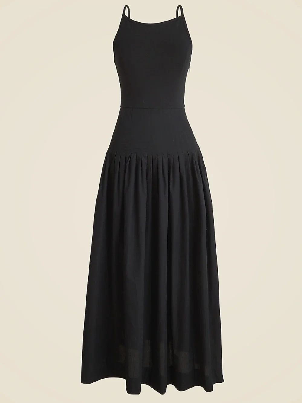J. Crew Pintuck Mixy Drop Waist Midi Dress in Black Size XXS